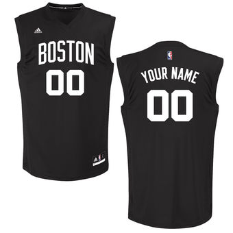 Men's Boston Celtics adidas Black Custom Chase Jersey