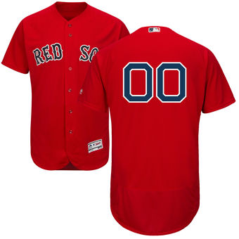 Men's Boston Red Sox Majestic Alternate Scarlet FlexBase Authentic Collection Custom Jersey