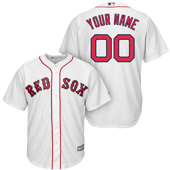 Men's Boston Red Sox Majestic White Cool Base Custom Jersey