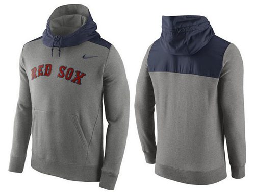 Men's Boston Red Sox Nike Gray Cooperstown Collection Hybrid Pullover Hoodie Men's Boston Red Sox Nike Gray Cooperstown Collection Hybrid Pullover Hoodie