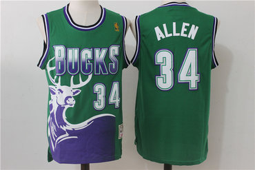 Men's Bucks #34 Ray Allen Green Hardwood Classics Jersey Men's Bucks #34 Ray Allen Green Hardwood Classics Jersey