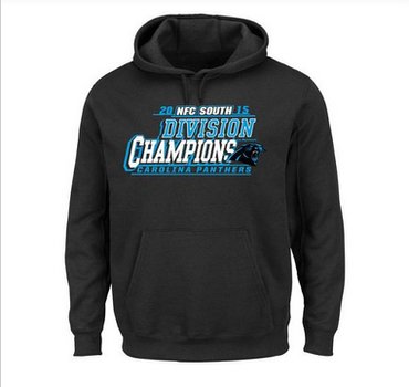Men's Carolina Panthers Majestic Black 2015 NFC South Division Champions Pullover Hoodie