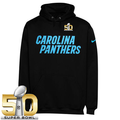 Men's Carolina Panthers Nike Black Super Bowl 50 KO Wordmark Performance Hoodie Men's Carolina Panthers Nike Black Super Bowl 50 KO Wordmark Performance Hoodie