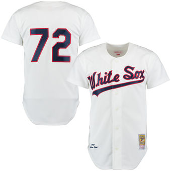 Men's Chicago White Sox 1990 Carlton Fisk Mitchell & Ness White Authentic Throwback Jersey