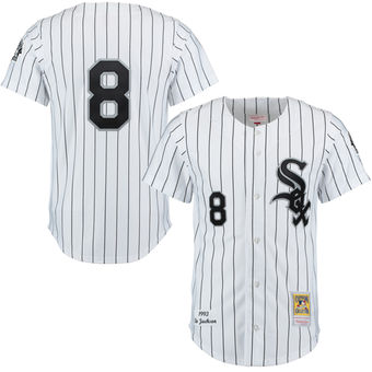 Men's Chicago White Sox 1993 Bo Jackson Mitchell & Ness White Black Authentic Throwback Jersey Men's Chicago White Sox 1993 Bo Jackson Mitchell & Ness White Black Authentic Throwback Jersey