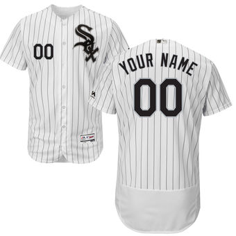 Men's Chicago White Sox Majestic Home White Black FlexBase Authentic Collection Custom Jersey