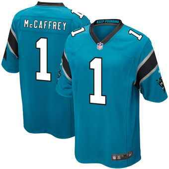 Men's Christian McCaffrey Carolina Panthers Nike 2017 Draft Pick Game Jersey - Blue