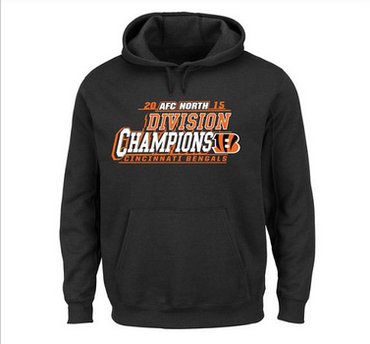 Men's Cincinnati Bengals Majestic Black 2015 AFC North Division Champions Pullover Hoodie