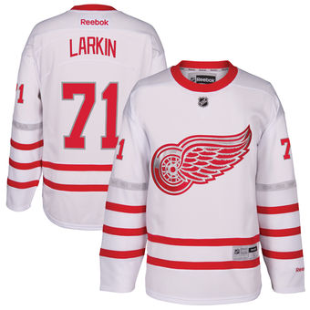 Men's Detroit Red Wings Dylan Larkin Reebok White 2017 Centennial Classic Premier Player Jersey Men's Detroit Red Wings Dylan Larkin Reebok White 2017 Centennial Classic Premier Player Jersey