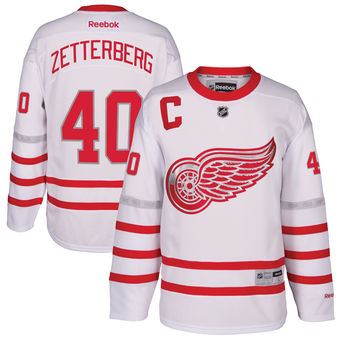 Men's Detroit Red Wings Henrik Zetterberg Reebok White 2017 Centennial Classic Premier Player Jersey Men's Detroit Red Wings Henrik Zetterberg Reebok White 2017 Centennial Classic Premier Player Jersey