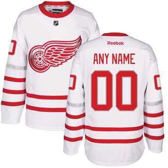Men's Detroit Red Wings Reebok White 2017 Centennial Classic Premier Custom Jersey