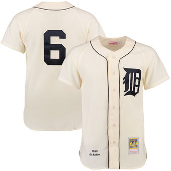 Men's Detroit Tigers 1968 Al Kaline Mitchell & Ness Cream Authentic Throwback Jersey Men's Detroit Tigers 1968 Al Kaline Mitchell & Ness Cream Authentic Throwback Jersey