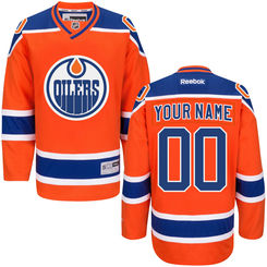Men's Edmonton Oilers Reebok Orange Custom Premier Alternate Jersey Men's Edmonton Oilers Reebok Orange Custom Premier Alternate Jersey
