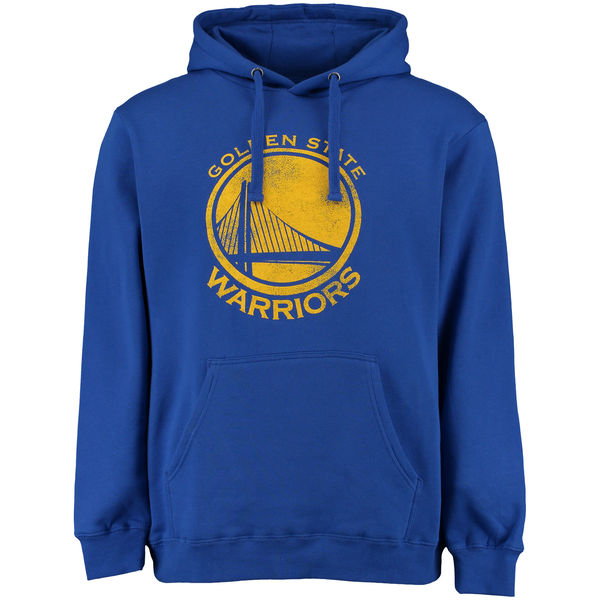 Men's Golden State Warriors Royal Distressed Hoodie Men's Golden State Warriors Royal Distressed Hoodie
