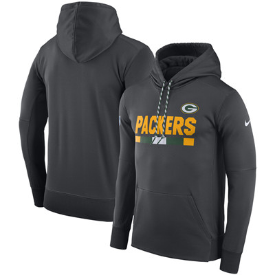 Men's Green Bay Packers Nike Charcoal Sideline Team Name Performance Pullover Hoodie Men's Green Bay Packers Nike Charcoal Sideline Team Name Performance Pullover Hoodie