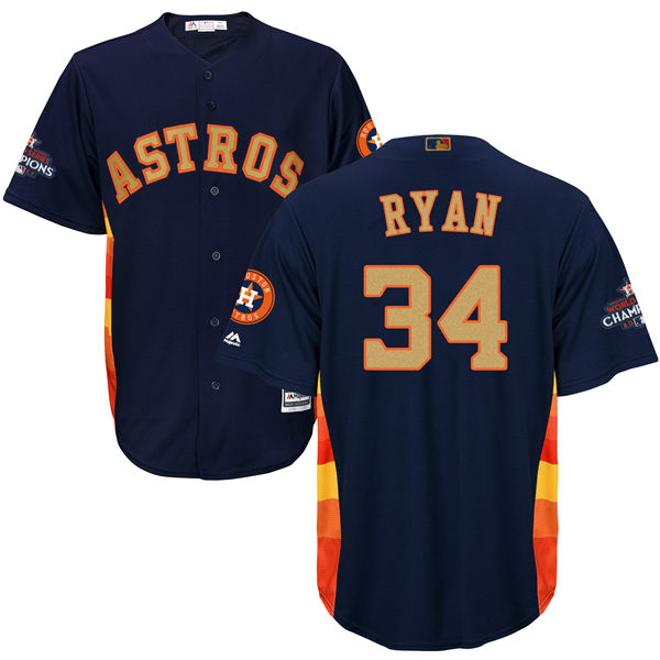 Men's Houston Astros #34 Nolan Ryan Gonzalez Navy Blue 2018 Gold Program Cool Base Stitched MLB Jersey Men's Houston Astros #34 Nolan Ryan Gonzalez Navy Blue 2018 Gold Program Cool Base Stitched MLB Jersey