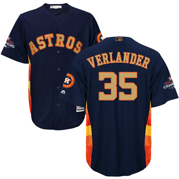Men's Houston Astros #35 Justin Verlander Navy Blue 2018 Gold Program Cool Base Stitched MLB Jersey Men's Houston Astros #35 Justin Verlander Navy Blue 2018 Gold Program Cool Base Stitched MLB Jersey