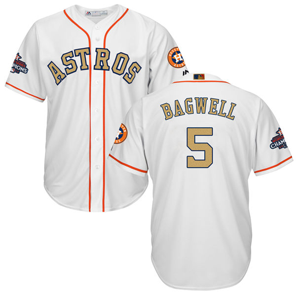Men's Houston Astros #5 Jeff Bagwell White 2018 Gold Program Cool Base Stitched MLB Jersey Men's Houston Astros #5 Jeff Bagwell White 2018 Gold Program Cool Base Stitched MLB Jersey