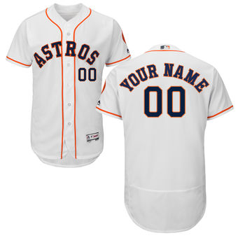 Men's Houston Astros Majestic Home White FlexBase Authentic Collection Custom Jersey
