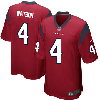 Men's Houston Texans Deshaun Watson Nike Red 2017 Draft Pick Game Jersey