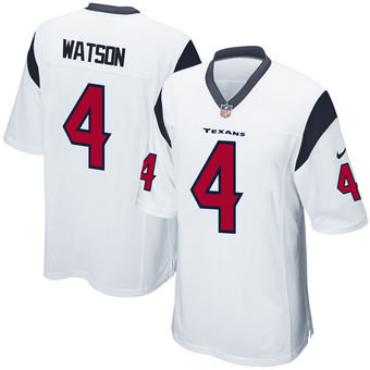 Men's Houston Texans Deshaun Watson Nike White 2017 Draft Pick Game Jersey