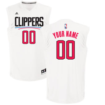 Men's LA Clippers adidas White Custom Chase Jersey