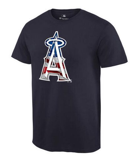 Men's Los Angeles Angels USA Flag Fashion T-Shirt Navy Blue