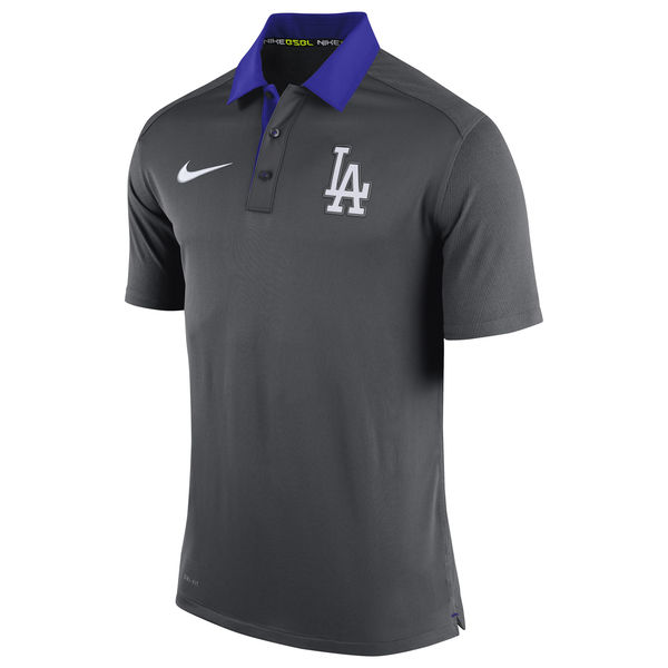 Men's Los Angeles Dodgers Nike Anthracite Authentic Collection Dri-FIT Elite Polo Men's Los Angeles Dodgers Nike Anthracite Authentic Collection Dri-FIT Elite Polo