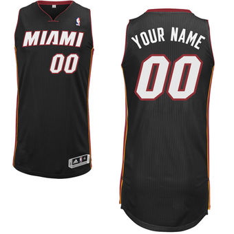 Men's Miami Heat Black Custom Authentic Jersey