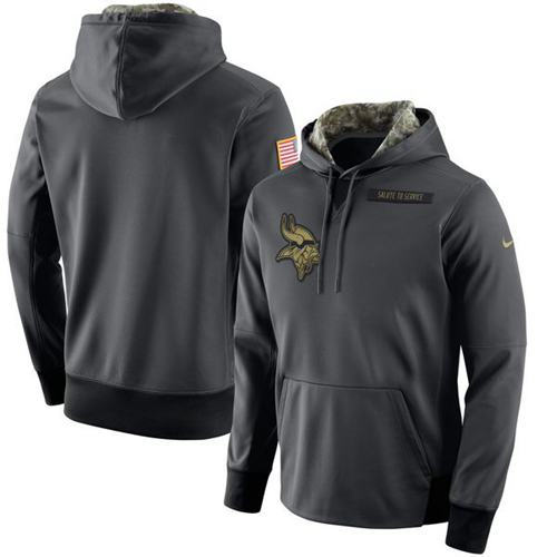 Men's Minnesota Vikings Nike Anthracite Salute to Service Player Performance Hoodie Men's Minnesota Vikings Nike Anthracite Salute to Service Player Performance Hoodie