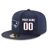 Men's New England Patriots Navy Custom On-Field 59FIFTY Structured Snapback Hat