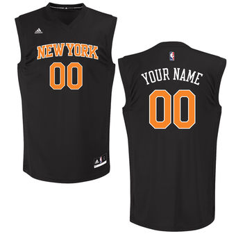 Men's New York Knicks adidas Black Custom Chase Jersey Men's New York Knicks adidas Black Custom Chase Jersey