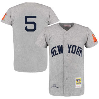 Men's New York Yankees Joe DiMaggio Mitchell & Ness Gray Throwback Authentic Jersey