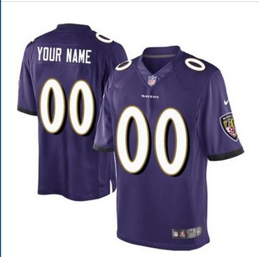 Men's Nike Baltimore Ravens Customized Limited Purple Team Color NFL Jersey
