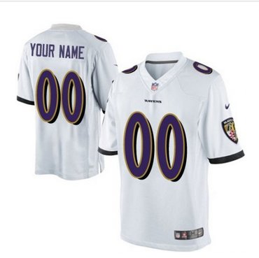 Men's Nike Baltimore Ravens Customized Limited White NFL Jersey