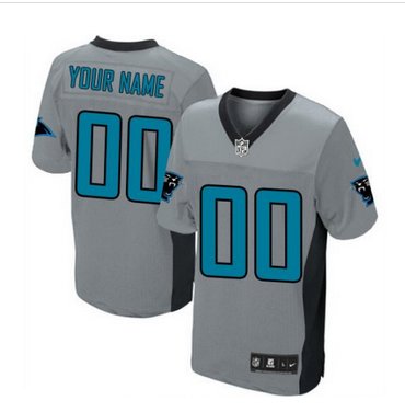 Men's Nike Carolina Panthers Customized Elite Grey Shadow NFL Jersey