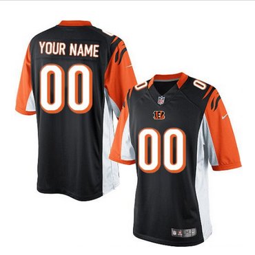 Men's Nike Cincinnati Bengals Customized Limited Black Team Color NFL Jersey