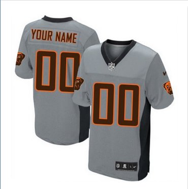 Men's Nike Cleveland Browns Customized Elite Grey Shadow NFL Jersey