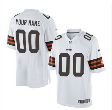 Men's Nike Cleveland Browns Customized Limited White NFL Jersey