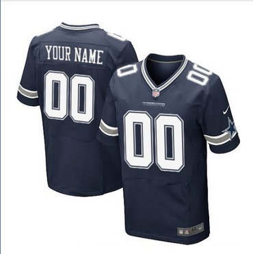 Men's Nike Dallas Cowboys Customized Elite Navy Blue Team Color NFL Jersey