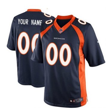 Men's Nike Denver Broncos Customized Limited Navy Blue Alternate NFL Jersey