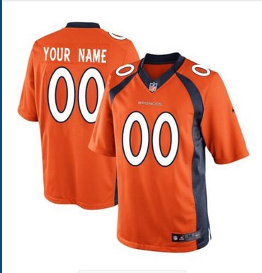 Men's Nike Denver Broncos Customized Limited Orange Team Color NFL Jersey