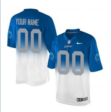 Men's Nike Detroit Lions Customized Elite Light BlueWhite Fadeaway NFL Jersey Men's Nike Detroit Lions Customized Elite Light BlueWhite Fadeaway NFL Jersey