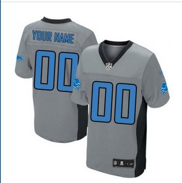 Men's Nike Detroit Lions Customized Limited Grey Shadow NFL Jersey