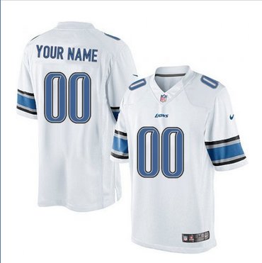 Men's Nike Detroit Lions Customized Limited White NFL Jersey Men's Nike Detroit Lions Customized Limited White NFL Jersey