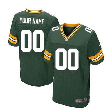 Men's Nike Green Bay Packers Customized Elite Green Team Color NFL Jersey Men's Nike Green Bay Packers Customized Elite Green Team Color NFL Jersey