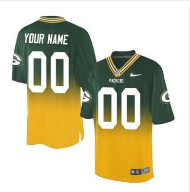 Men's Nike Green Bay Packers Customized Elite GreenGold Fadeaway NFL Jersey Men's Nike Green Bay Packers Customized Elite GreenGold Fadeaway NFL Jersey