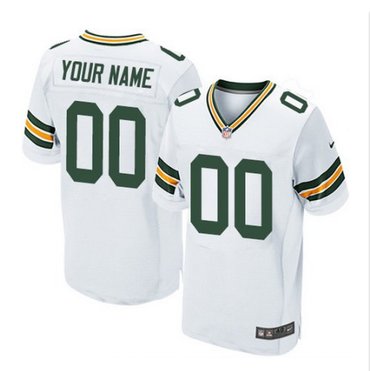Men's Nike Green Bay Packers Customized Elite White NFL Jersey Men's Nike Green Bay Packers Customized Elite White NFL Jersey
