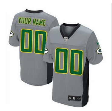 Men's Nike Green Bay Packers Customized Limited Grey Shadow NFL Jersey