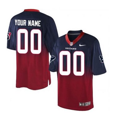 Men's Nike Houston Texans Customized Elite NavyRed Fadeaway NFL Jersey